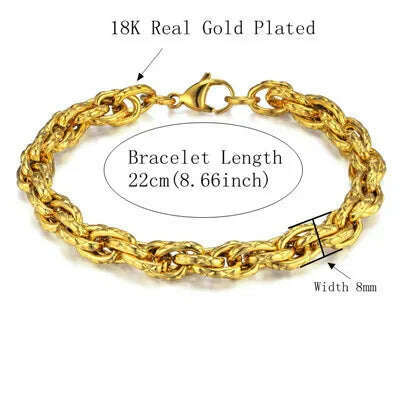 Mens 316L Stainless Steel Male Bracelet Wholesale Braslet Gold Silver Color Braclet Chunky Cuban Chain Link Bracelet For Man