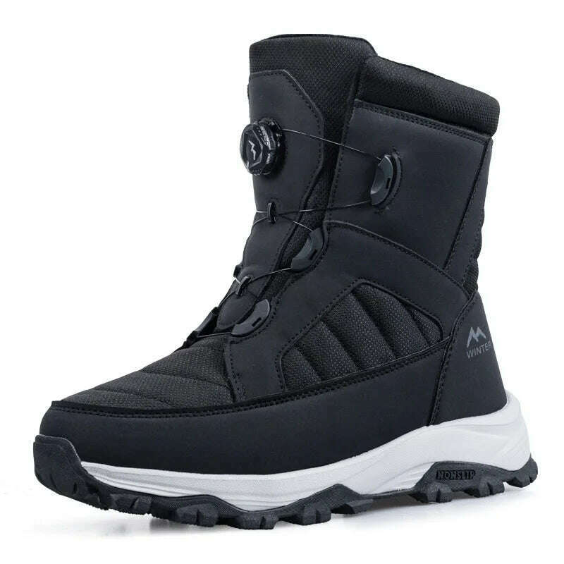 Men's Snow Boots with Thick Fleece Women Ankle Boots Waterproof and Anti Slip Winter Fashion Travel Big Cotton Shoes Size 36-46