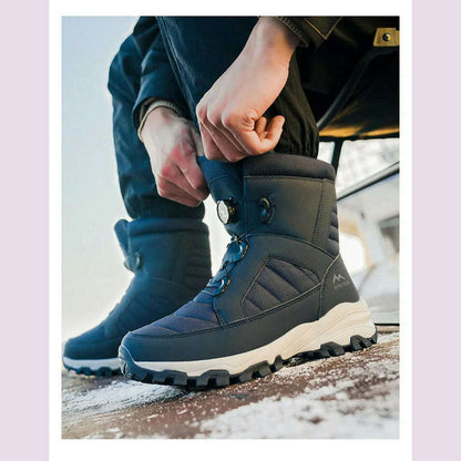 Men's Snow Boots with Thick Fleece Women Ankle Boots Waterproof and Anti Slip Winter Fashion Travel Big Cotton Shoes Size 36-46