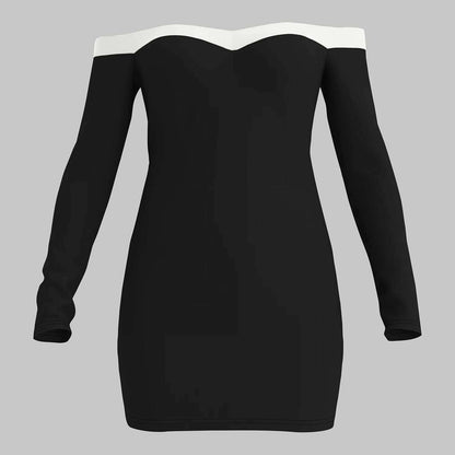 Mia Muse Women'S Dresses All Seasons French Sexy Decent Solid Color Off Shoulder Sweetheart Neck Party Mini Dresses