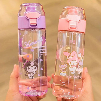 MINISO 550ML Bottle Water Sanrio Anime My Melody Portable Drinking Cup With Kuromi Outdoor Sports Fitness Travel Water Bottle