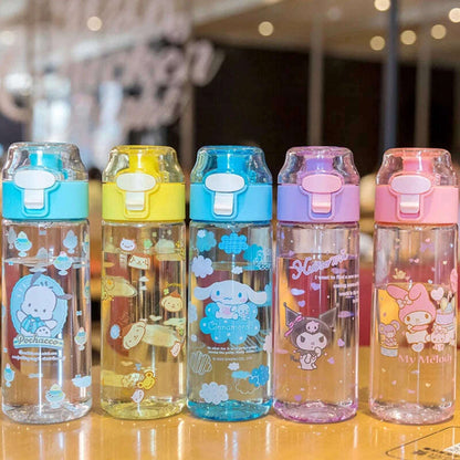 MINISO 550ML Bottle Water Sanrio Anime My Melody Portable Drinking Cup With Kuromi Outdoor Sports Fitness Travel Water Bottle
