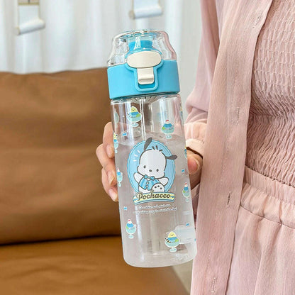 MINISO 550ML Bottle Water Sanrio Anime My Melody Portable Drinking Cup With Kuromi Outdoor Sports Fitness Travel Water Bottle