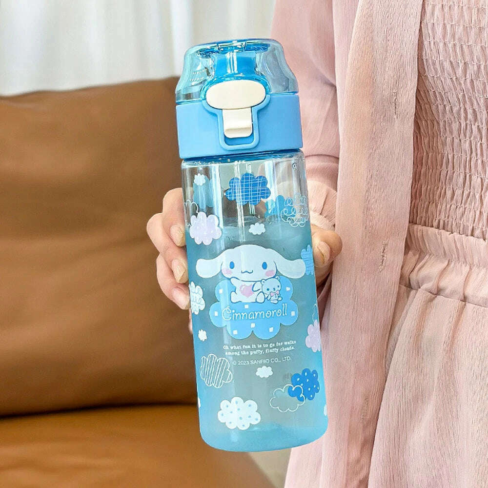 MINISO 550ML Bottle Water Sanrio Anime My Melody Portable Drinking Cup With Kuromi Outdoor Sports Fitness Travel Water Bottle
