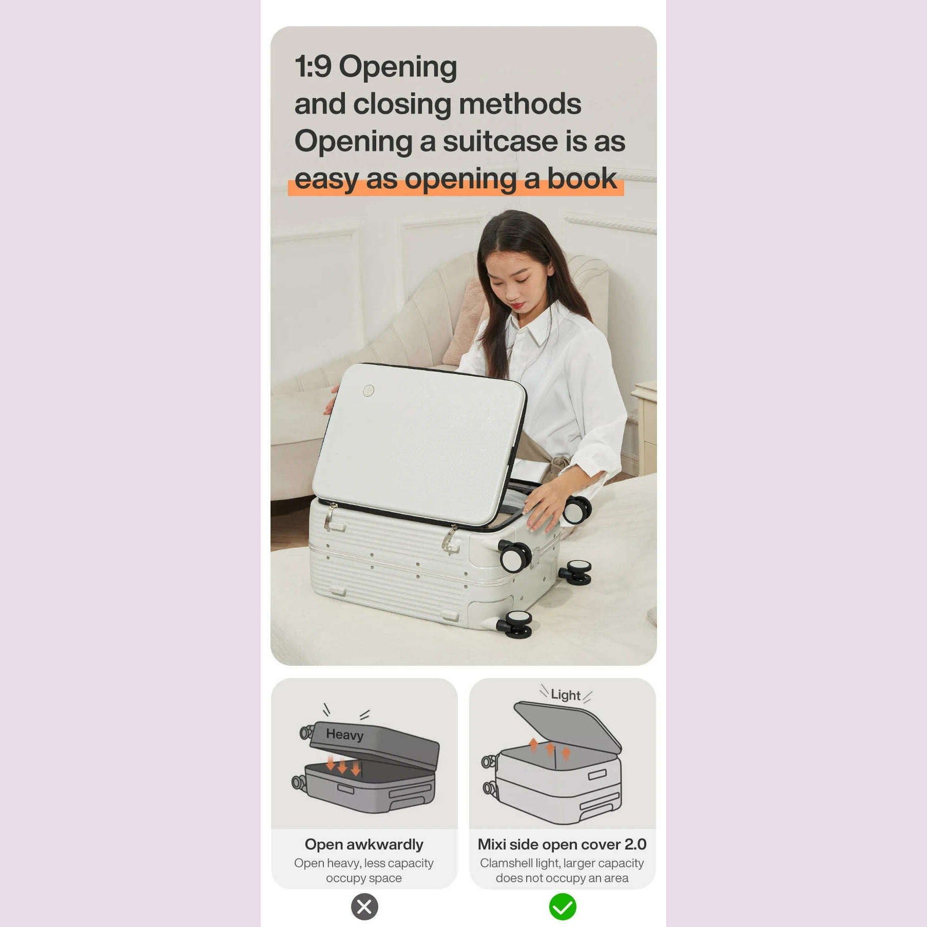 Mixi New Aluminum Frame Suitcase Carry On Rolling Luggage with USB Port Boarding Cabin Cup and Phone Holder 20 24 Inch