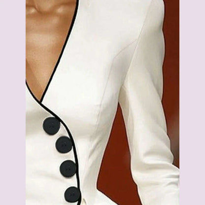 Modigirl Fall Women’s Original Jacket Outerwear 2025 Spring Deep V-Neck Long Sleeves Buttoned Slim Elegant Ladies Clothing Tops