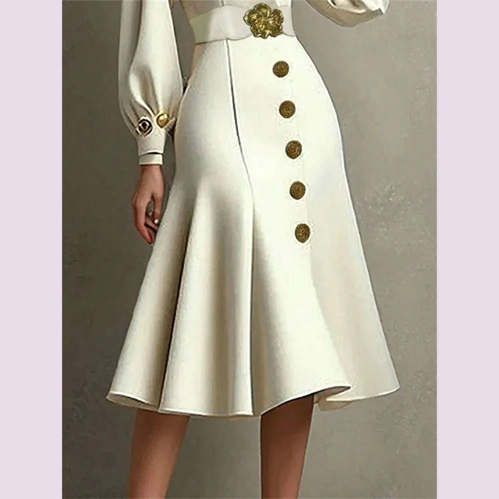 Modigirl Womens Evening Dresses 2024 Autumn Winter Puff Sleeves Pleated Split-Joint Tied Waist V-Neck Elegant Prom Midi Dresses