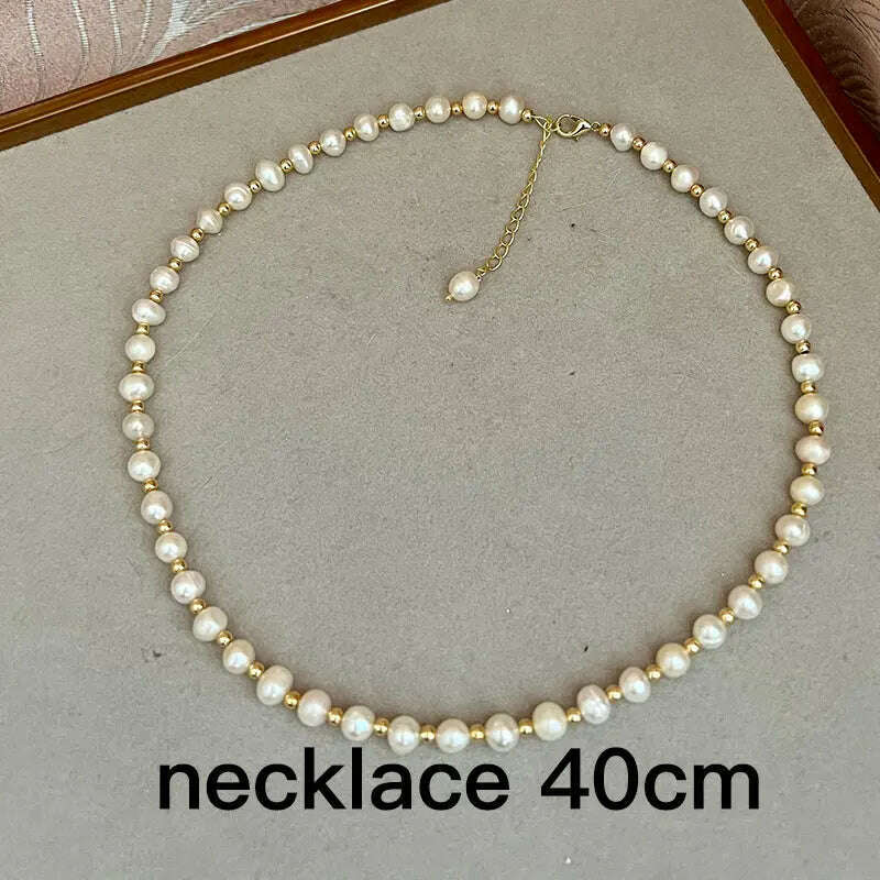 Multiple Elegant Natural Freshwater Pearl Necklaces For Women 40cm Length