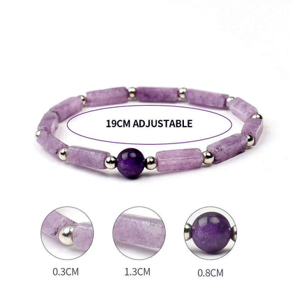 Natural Amethyst Body-purify Slimming Bracelet Stone Energy Yoga Bracelets for Women Weight Loss Bracelet Fatigue Relief Healing