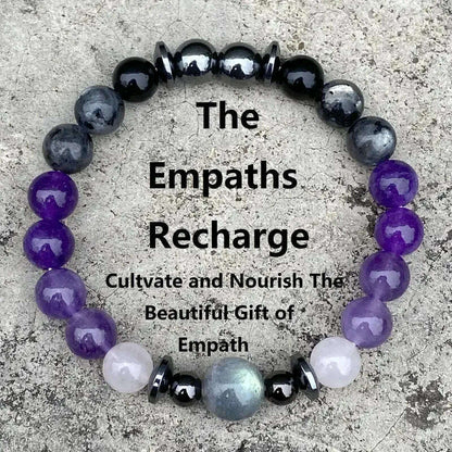 Natural Amethyst Body-purify Slimming Bracelet Stone Energy Yoga Bracelets for Women Weight Loss Bracelet Fatigue Relief Healing