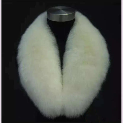 Natural Color Raccoon Fox Real Fur Collar Scarf Genuine Big Size Scarves Warp Shawl Neck Warmer Stole Muffler with Clip Loops #6