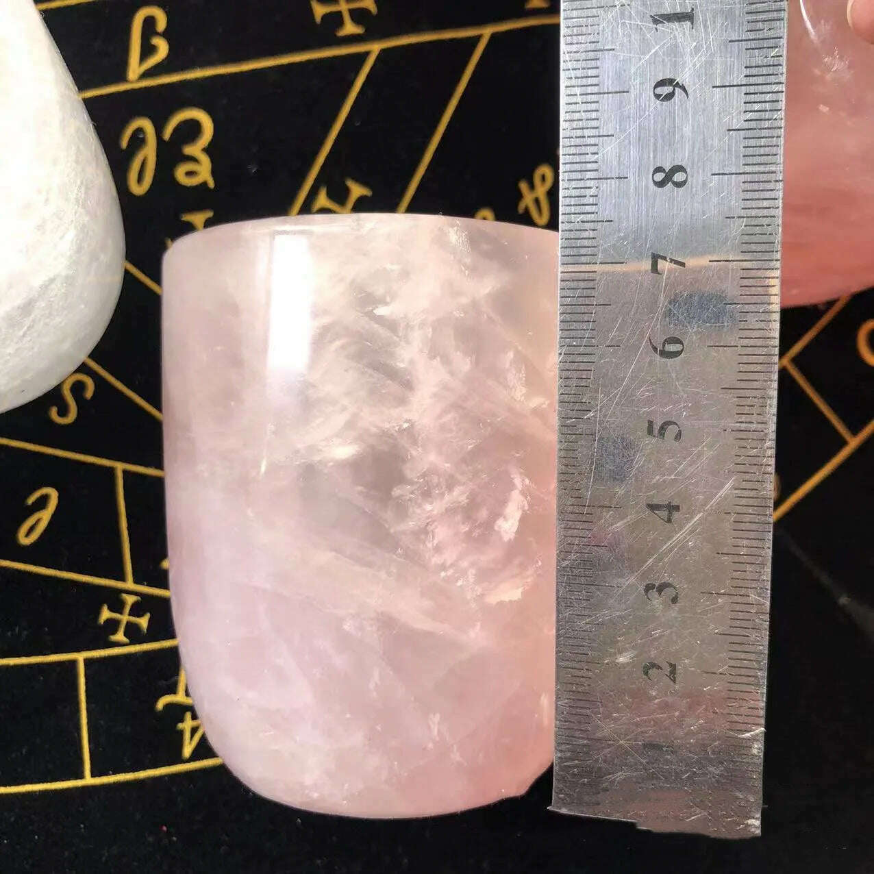 Natural Crystal Amethyst Rose Quartz White Crystal Cup Hand Curved Geode Crystal Tea Coffe Milk Mug Collection Craft Home Decor