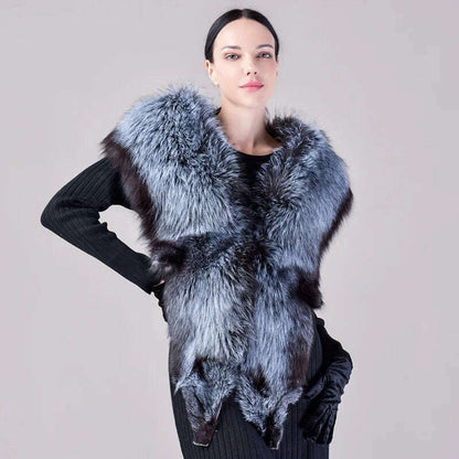 Natural Fur Fox Whole Skin Scarf Ladies Winter Fashion Retro Luxury Party Women Winter Warm Real Fur Collar Ring S5877