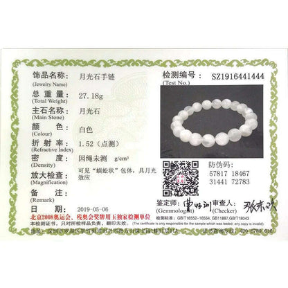 Natural rainbow Moonstone Women Bracelets Bangles Blue light Bracelets For Men Round Energy Stone Beads Handmade Jewellery Gift