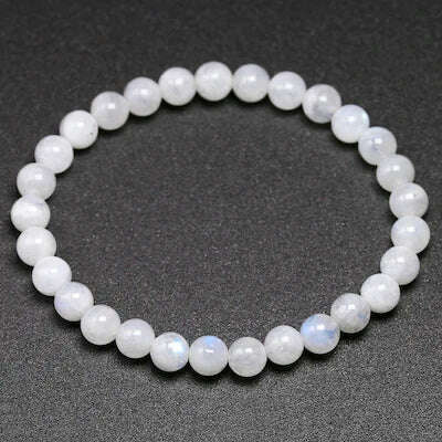 Natural rainbow Moonstone Women Bracelets Bangles Blue light Bracelets For Men Round Energy Stone Beads Handmade Jewellery Gift
