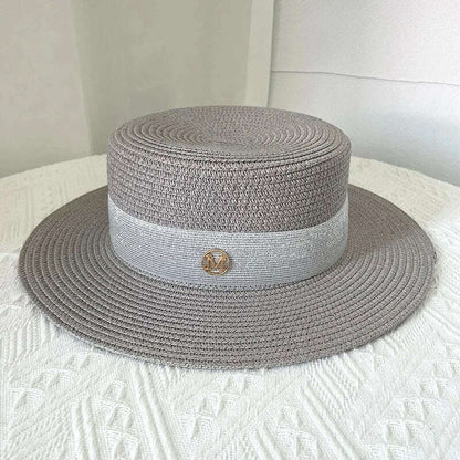 Net celebrity sun-shading flat straw hat women summer fedora hat travel on the beach and beach vacation sunscreen hat панама