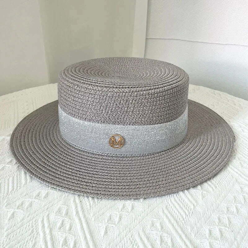 Net celebrity sun-shading flat straw hat women summer fedora hat travel on the beach and beach vacation sunscreen hat панама