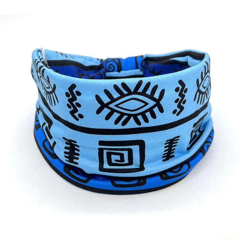 New African Pattern Print Wide Headband for Women Twist Style Hair Bandanas Head Wrap Elastic  Headwear Turban Girls Accessories
