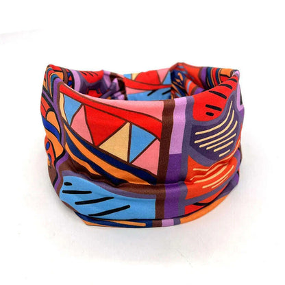New African Pattern Print Wide Headband for Women Twist Style Hair Bandanas Head Wrap Elastic  Headwear Turban Girls Accessories