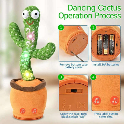 New Dancing Talking Cactus Toy for Baby Toddler Boys Girls Gift Singing Mimicking Cactus Toys Recording Repeating Christmas Gift