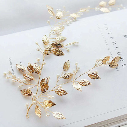 New Design Handmade Crystal Wedding Hair Accessories Tiara Headband Headpiece Simulated Pearl Bridal Hair Jewelry