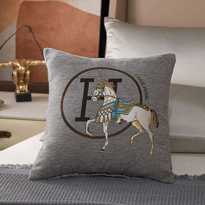 New Design Horse Pattern Throw Pillow Covers Chenille Throw Pillowcases Square Decorative Cushion Pillow Covers for Sofa JAF071