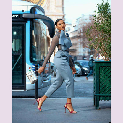 New Designed 2 Pieces Set High Neck Full Sleeve Dresses Suits Women Jacket Pencil Pants Prom Party Custom Made