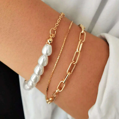 New Fashion Boho Punk Golden Cuff Bracelets & Bangles For Women Love Pulseiras Bangle Set Feminina Jewelry Charm Gifts B051