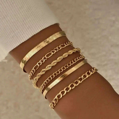 New Fashion Boho Punk Golden Cuff Bracelets & Bangles For Women Love Pulseiras Bangle Set Feminina Jewelry Charm Gifts B051