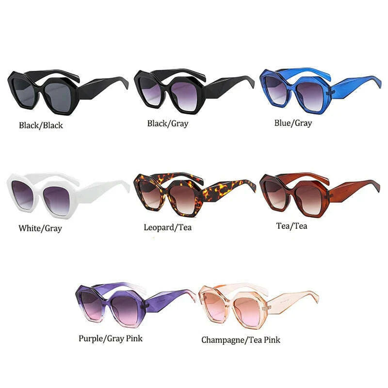 New Fashion Square Sunglasses Woman Vintage Shades Brand Design Vintage Polygon Sun glasses Female Tourism Glasses Lady Oculos