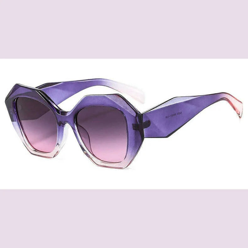 New Fashion Square Sunglasses Woman Vintage Shades Brand Design Vintage Polygon Sun glasses Female Tourism Glasses Lady Oculos