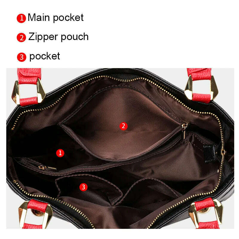 New Fashion Versatile Women's Handheld Shoulder Bag with Large Capacity Letter Printing High Quality Cowhide Tote Bag