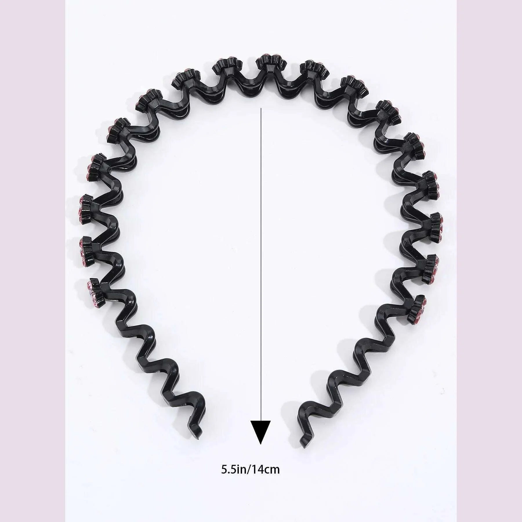 New Non-slip Rhinestone Headbands Solid Wave Hairbands for Women Girls Bezel Fashion Hair Hoop Ladies Boutique Hair Accessories