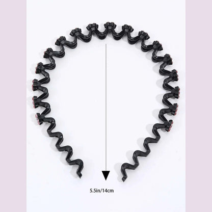 New Non-slip Rhinestone Headbands Solid Wave Hairbands for Women Girls Bezel Fashion Hair Hoop Ladies Boutique Hair Accessories