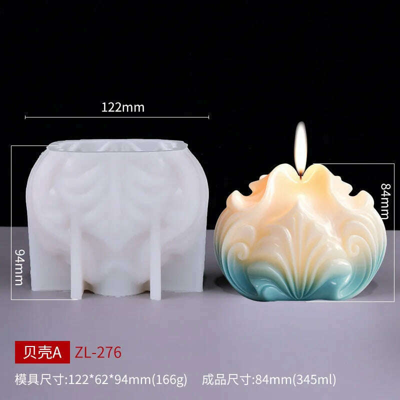 New Ocean Shell Coral Candle Silicone Mold Handmade Aromatherapy Candle Decoration Coral Flower Shell Cake Soap Epoxy Resin Mold