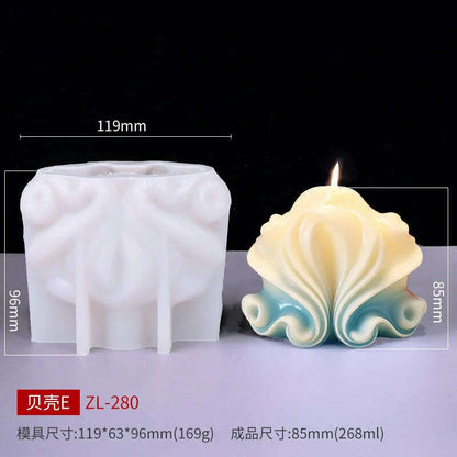 New Ocean Shell Coral Candle Silicone Mold Handmade Aromatherapy Candle Decoration Coral Flower Shell Cake Soap Epoxy Resin Mold