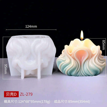 New Ocean Shell Coral Candle Silicone Mold Handmade Aromatherapy Candle Decoration Coral Flower Shell Cake Soap Epoxy Resin Mold
