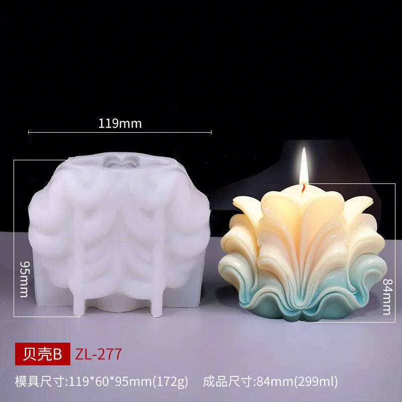 New Ocean Shell Coral Candle Silicone Mold Handmade Aromatherapy Candle Decoration Coral Flower Shell Cake Soap Epoxy Resin Mold