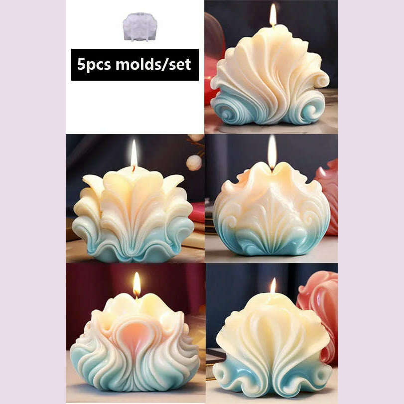 New Ocean Shell Coral Candle Silicone Mold Handmade Aromatherapy Candle Decoration Coral Flower Shell Cake Soap Epoxy Resin Mold