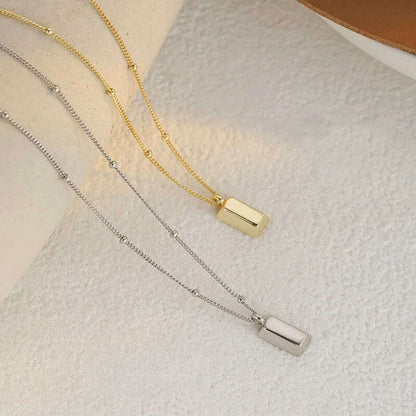 New Simple Small Golden Nugget Metal Texture Pendant Necklace for Women Fashionable Daily Accessory Party Jewelry Birthday Gifts