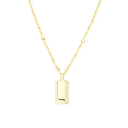 New Simple Small Golden Nugget Metal Texture Pendant Necklace for Women Fashionable Daily Accessory Party Jewelry Birthday Gifts