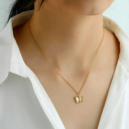 New Simple Small Golden Nugget Metal Texture Pendant Necklace for Women Fashionable Daily Accessory Party Jewelry Birthday Gifts