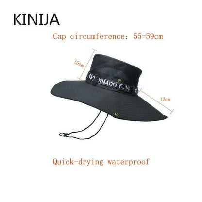 New Summer Men Outdoor Climbing Fishing CapTourism Dual Purpose Men Large Brim Sun Fisherman Hat Bucket Hat Sun Protection Cap