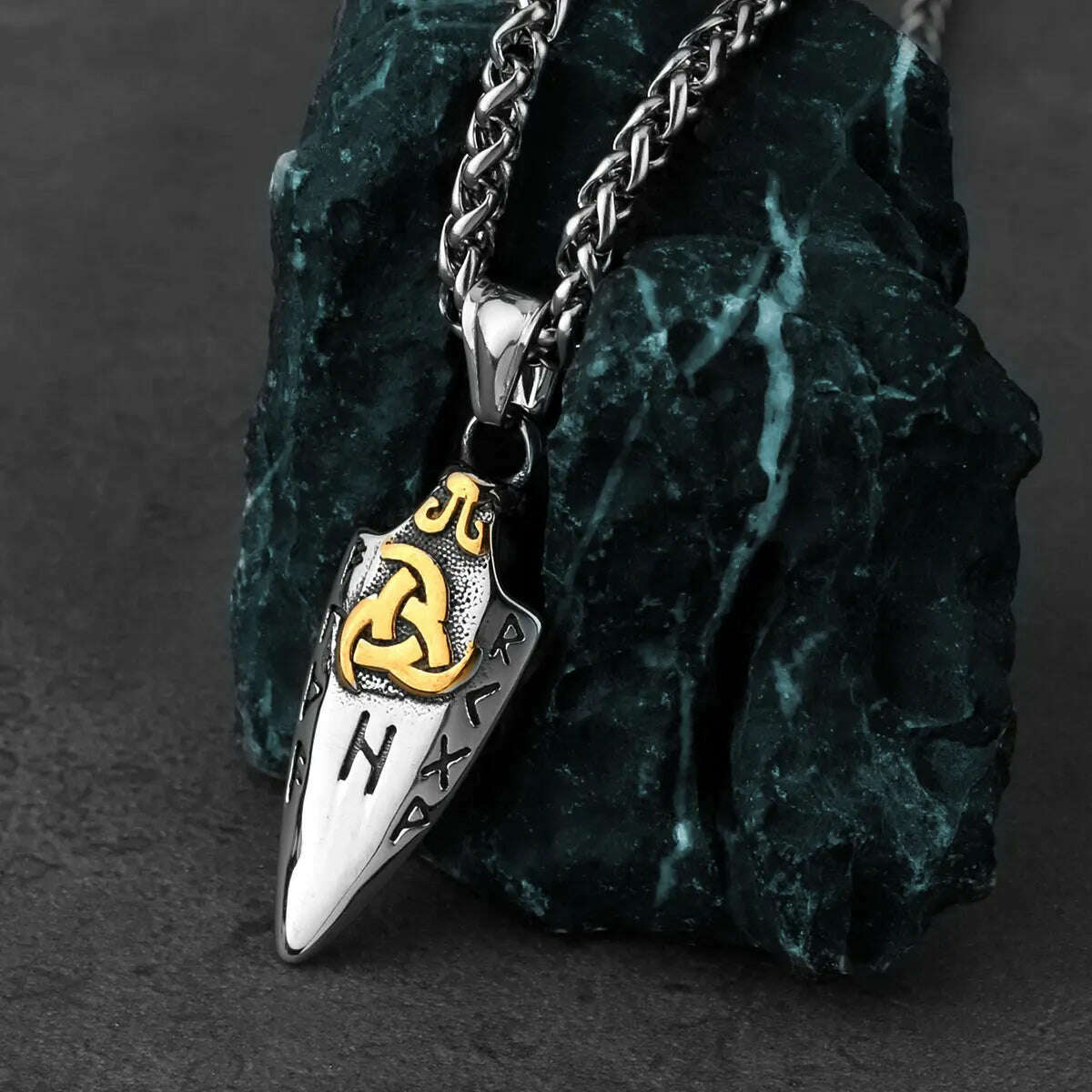 Nordic Viking Odin Spear Celtic Knot Pendant Necklace Men&#39;s Accessories Fashion Trend Boyfriend Birthday Gift Wholesale