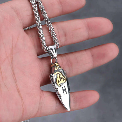 Nordic Viking Odin Spear Celtic Knot Pendant Necklace Men&#39;s Accessories Fashion Trend Boyfriend Birthday Gift Wholesale