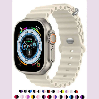Ocean strap for Apple Watch Band 44mm Ultra 2 49mm 45mm 42mm 38/40/41mm silicone bracelet correa iwatch series 9 8 7 se 6 5 4 3