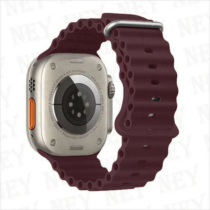 Ocean strap for Apple Watch Band 44mm Ultra 2 49mm 45mm 42mm 38/40/41mm silicone bracelet correa iwatch series 9 8 7 se 6 5 4 3