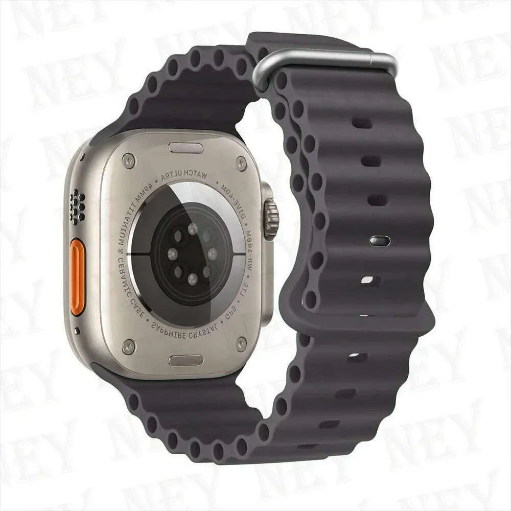 Ocean strap for Apple Watch Band 44mm Ultra 2 49mm 45mm 42mm 38/40/41mm silicone bracelet correa iwatch series 9 8 7 se 6 5 4 3
