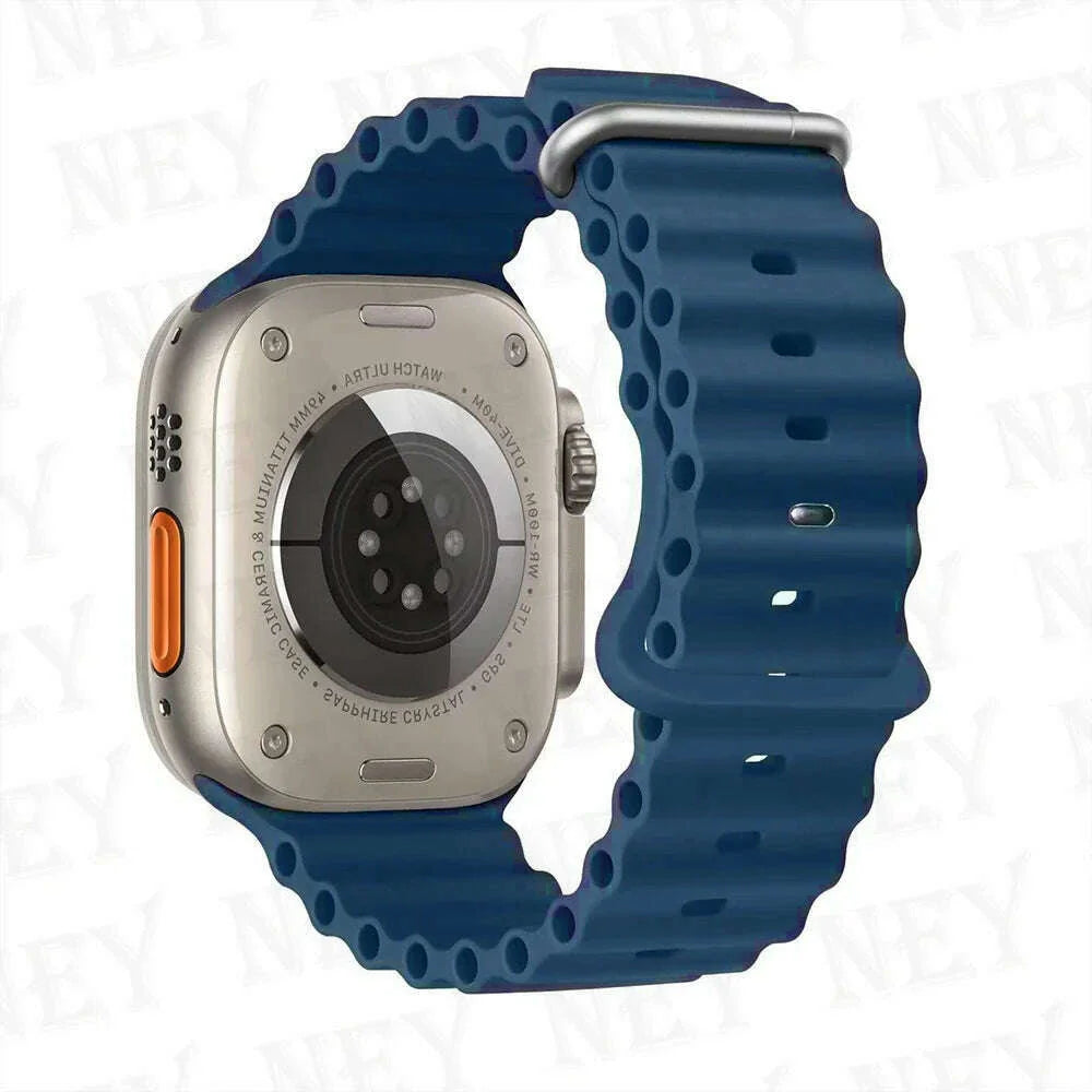 Ocean strap for Apple Watch Band 44mm Ultra 2 49mm 45mm 42mm 38/40/41mm silicone bracelet correa iwatch series 9 8 7 se 6 5 4 3