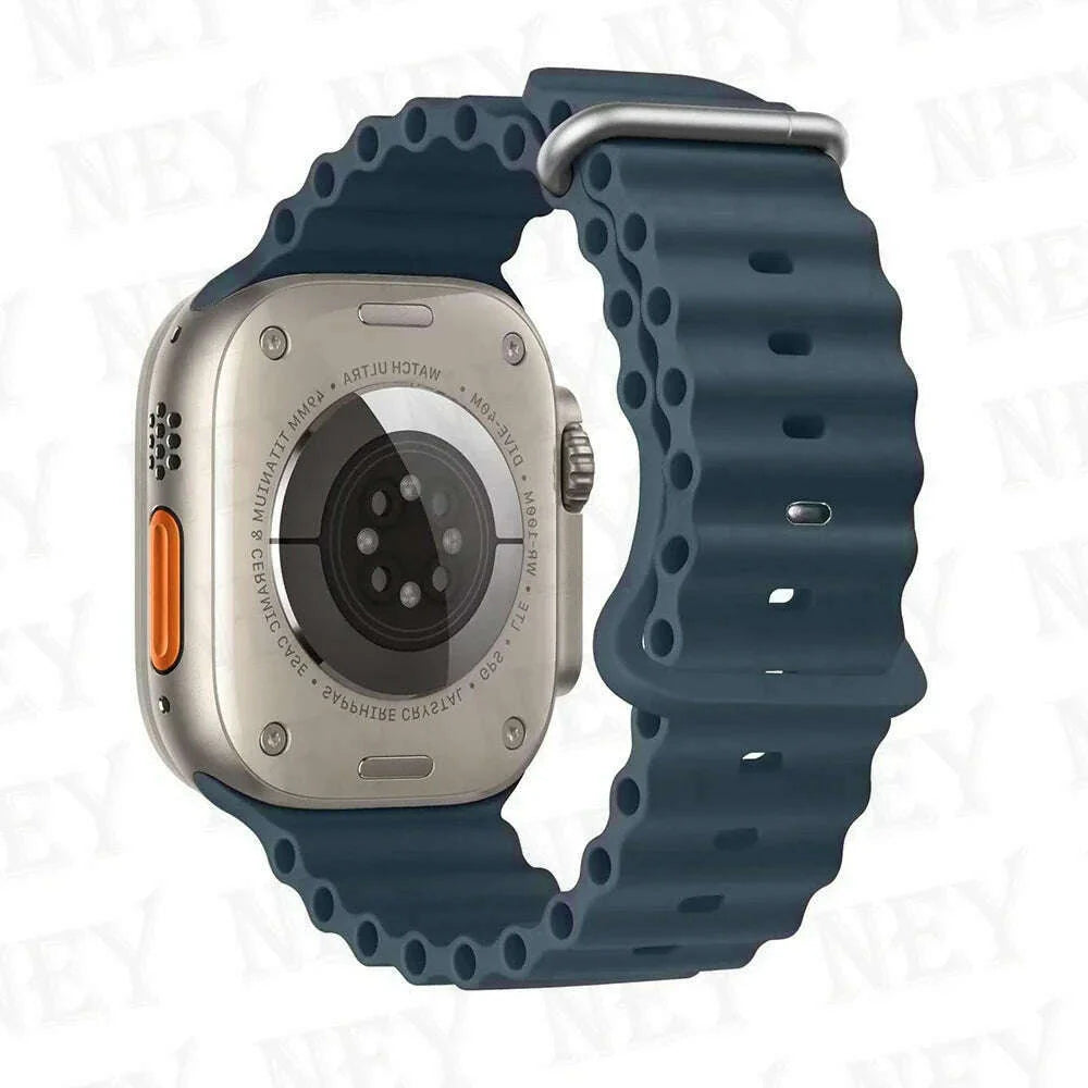Ocean strap for Apple Watch Band 44mm Ultra 2 49mm 45mm 42mm 38/40/41mm silicone bracelet correa iwatch series 9 8 7 se 6 5 4 3